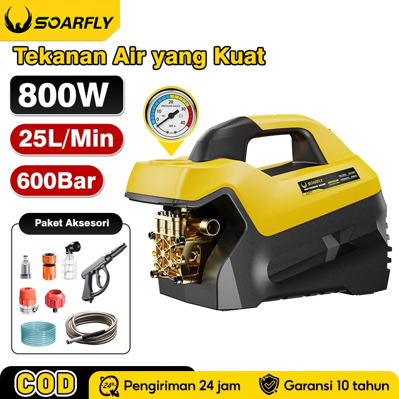 SOARLY Jet Cleaner 600Bar Semprotan Cuci Motor Mesin Cuci Mobil Semprotan Kencang Alat Cuci Motor Me