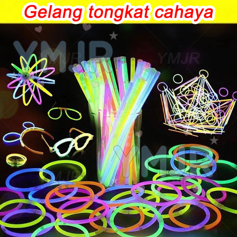YMJR glow stick glowing stick 100pcs/box lampu neon Glow stick (isi 100 pcs ) / stick glow in dark w