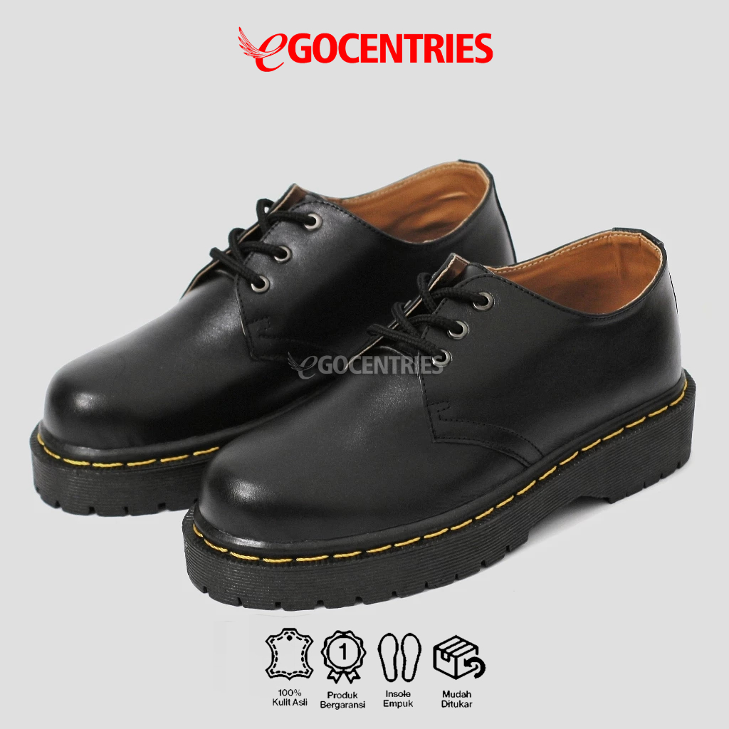 MACROS - Sepatu Docmart Pria Derby Low Boots 3 hole Nongkrong Skena