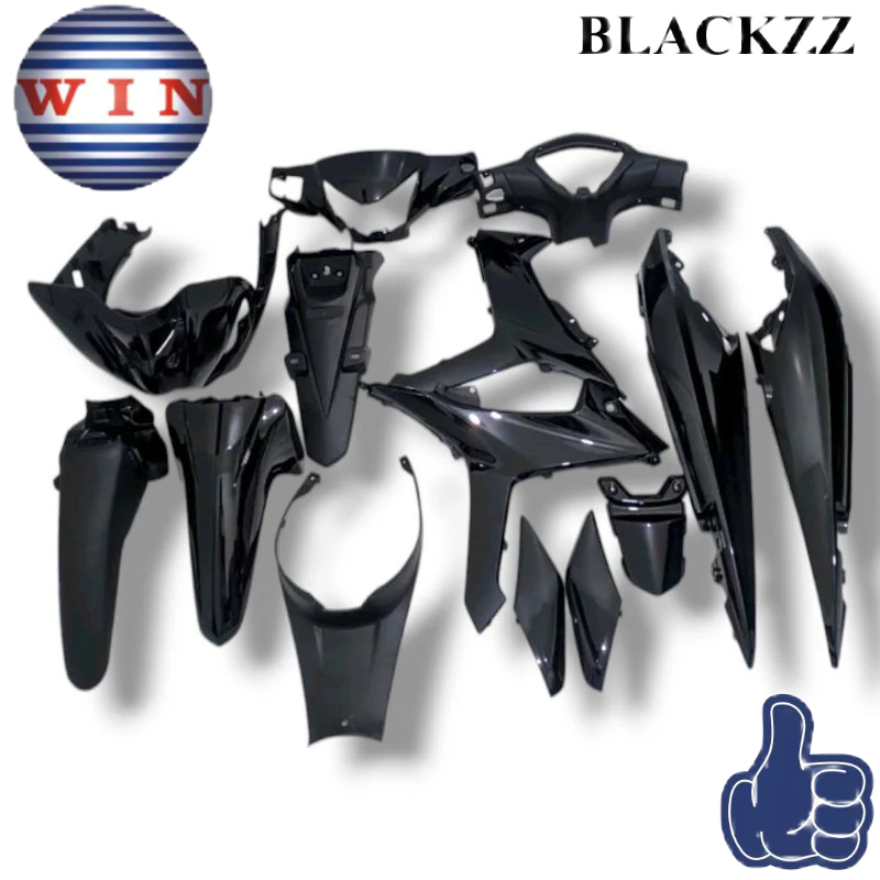 Cover Body Full Set Revo 110 FI 2014 2015 2016 2017 2018 2019 Hitam (KASAR & HALUS) ORIGINAL WIN