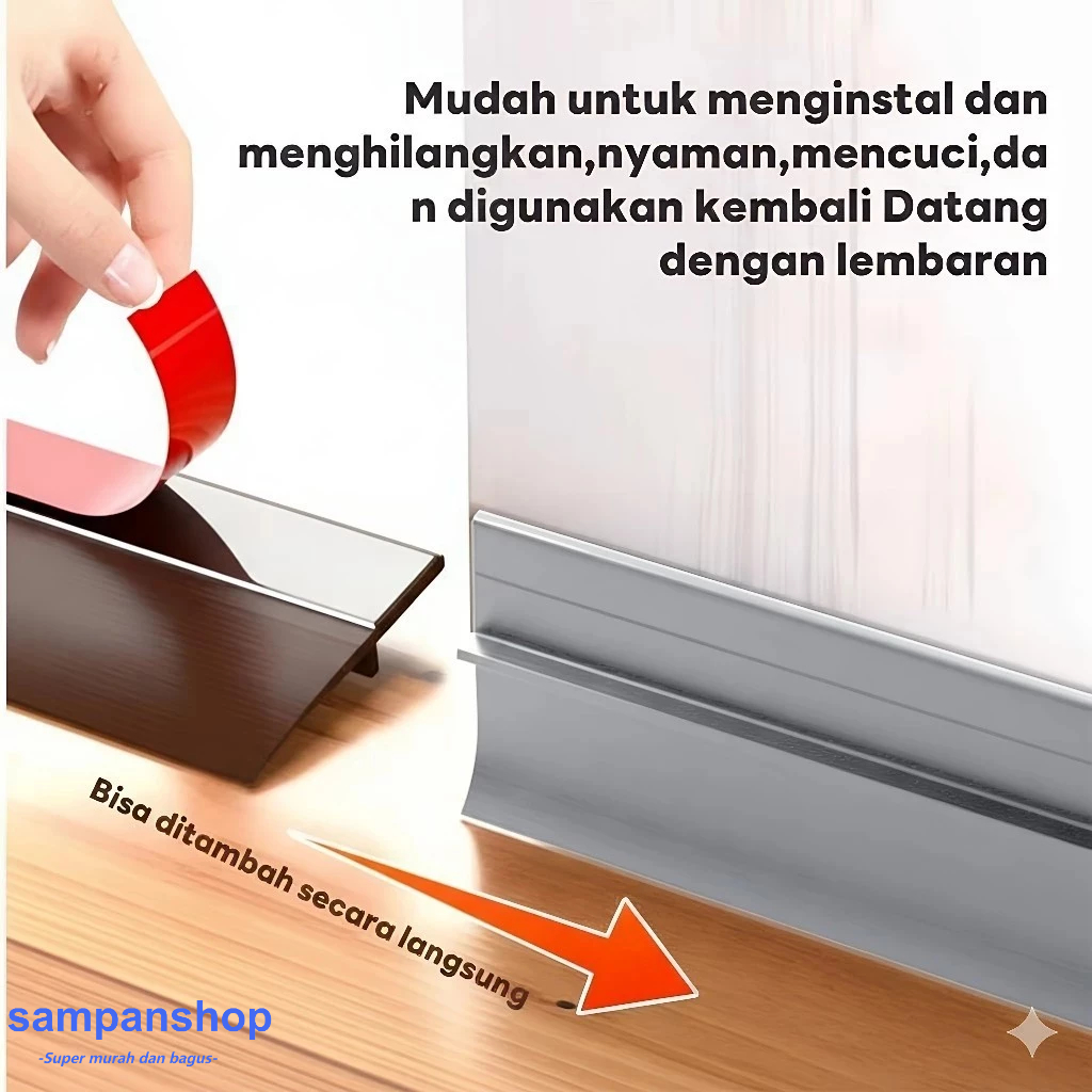 Penutup Celah Pintu Door Bottom Seal Penghalang Pintu Bawah Rumah PVC Tahan Angin Debu Serangga Dan 