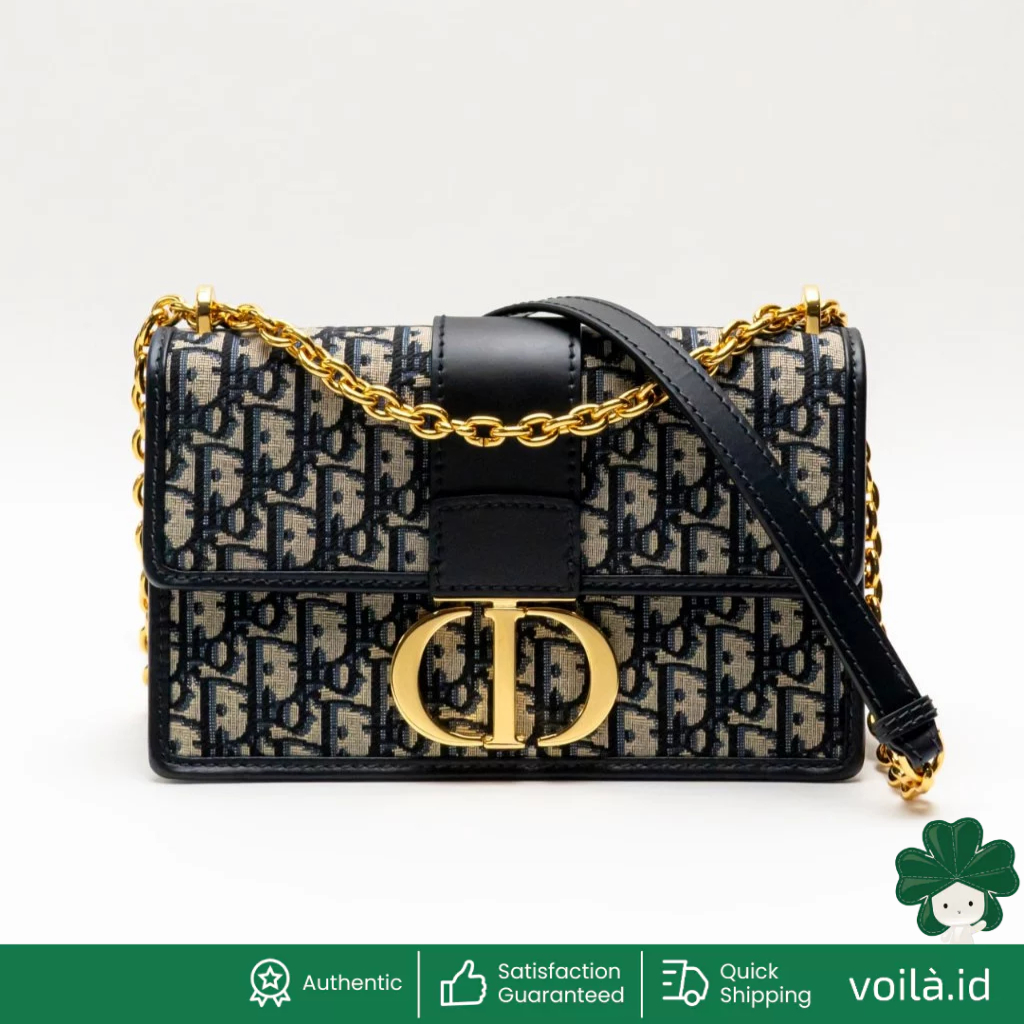 30 Montaigne Chain Bag Oblique Jacquard Blue