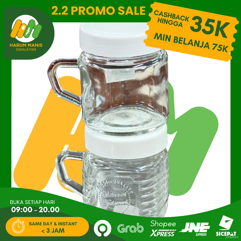 GELAS MINUM BERTUTUP / GELAS KACA KLASIK BERTUTUP