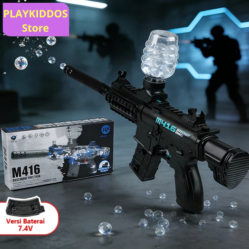 Mainan Pistol M416 Water Gel Elektrik 50cm Mainan Tembak Tembakan Air Anak Air Aman untuk Anak