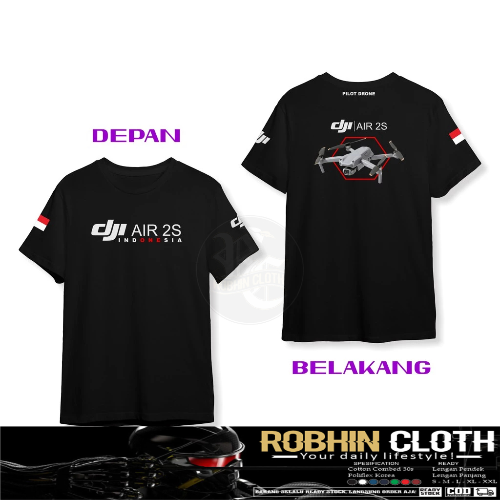 Kaos Baju DJI Air 2S Indonesia DB Kaos Distro