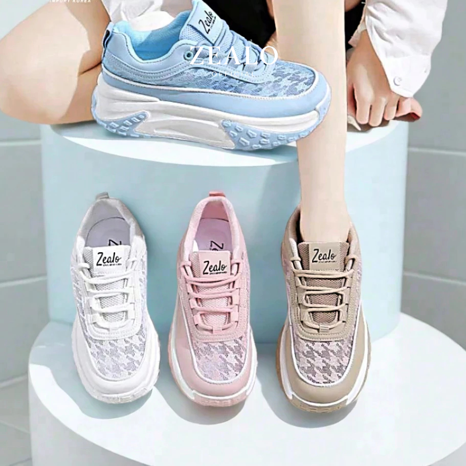 Zealo 305 Sepatu Sneakers Wanita Zealo | Sepatu Sport Kasual Korea  | Sneakers Cewek Tebal Sol Empuk