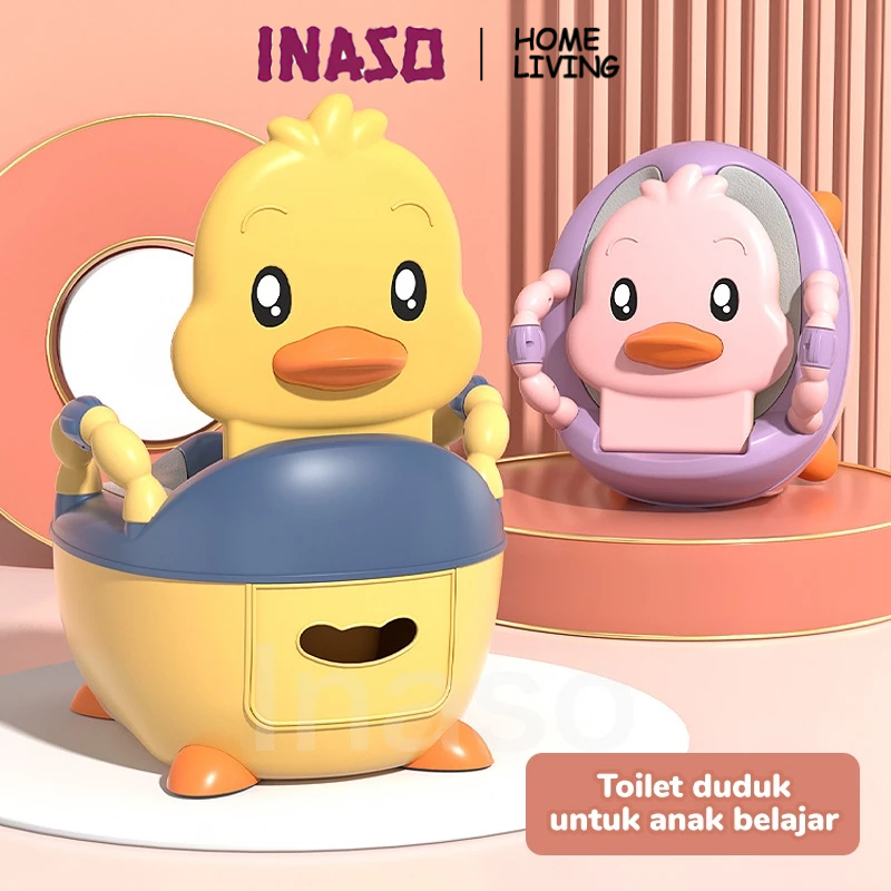 Inaso Tempat Belajar Buang Air Baby Potty Training Anak Portable Potty Training WC Jongkok Duduk HSB