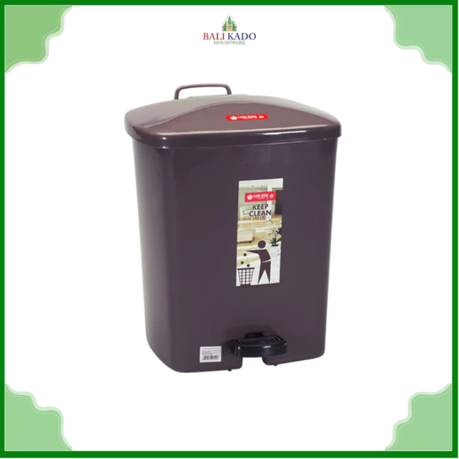 Tempat Sampah Injak Tebal 14 Liter Plastik Tertutup Lion Star C-7 | Tong Sampah Dapur Kamar Mandi