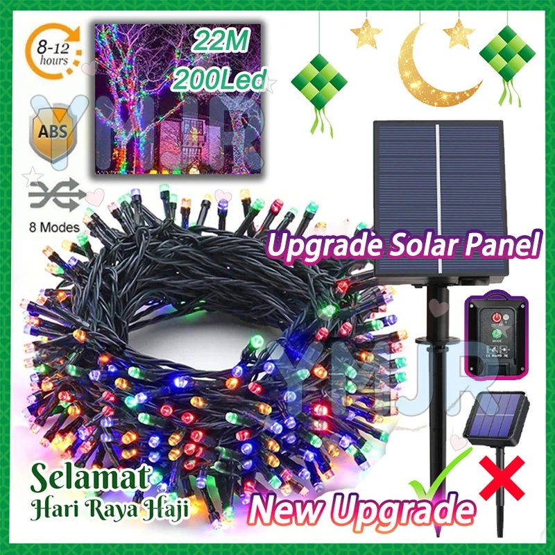 Ready stock YMJR Lampu Taman Tenaga Surya 22M 200LED Lampu Hias Taman Lampu Outdoor Waterproof Lampu
