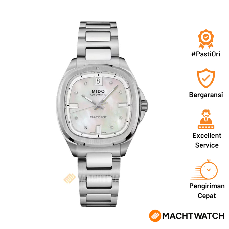 Jam Tangan Pria MIDO Multifort TV 35 M049.307.11.106.00 Men Automatic Mother Of Pearl Dial Stainless