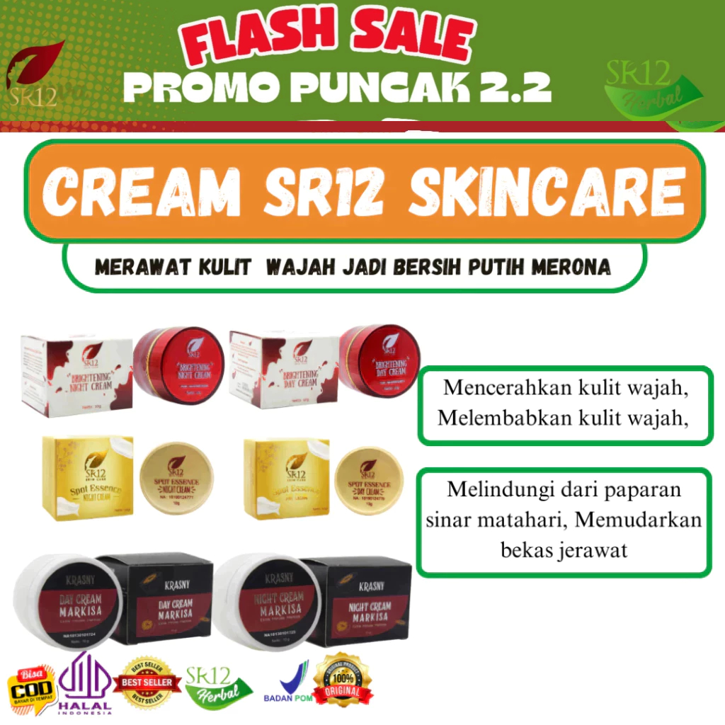 Cream SR12 Skincare / Spot Essence Cream SR12 / Krasny Cream SR12 / Brightening Cream SR12 / Krim