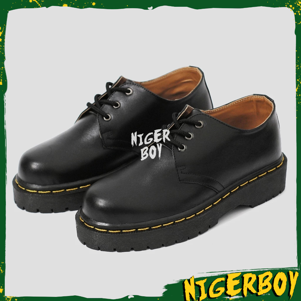 NIGERBOY Lavare - Sepatu Docmart Pria Derby Low Boots 3 hole Nongkrong Skena