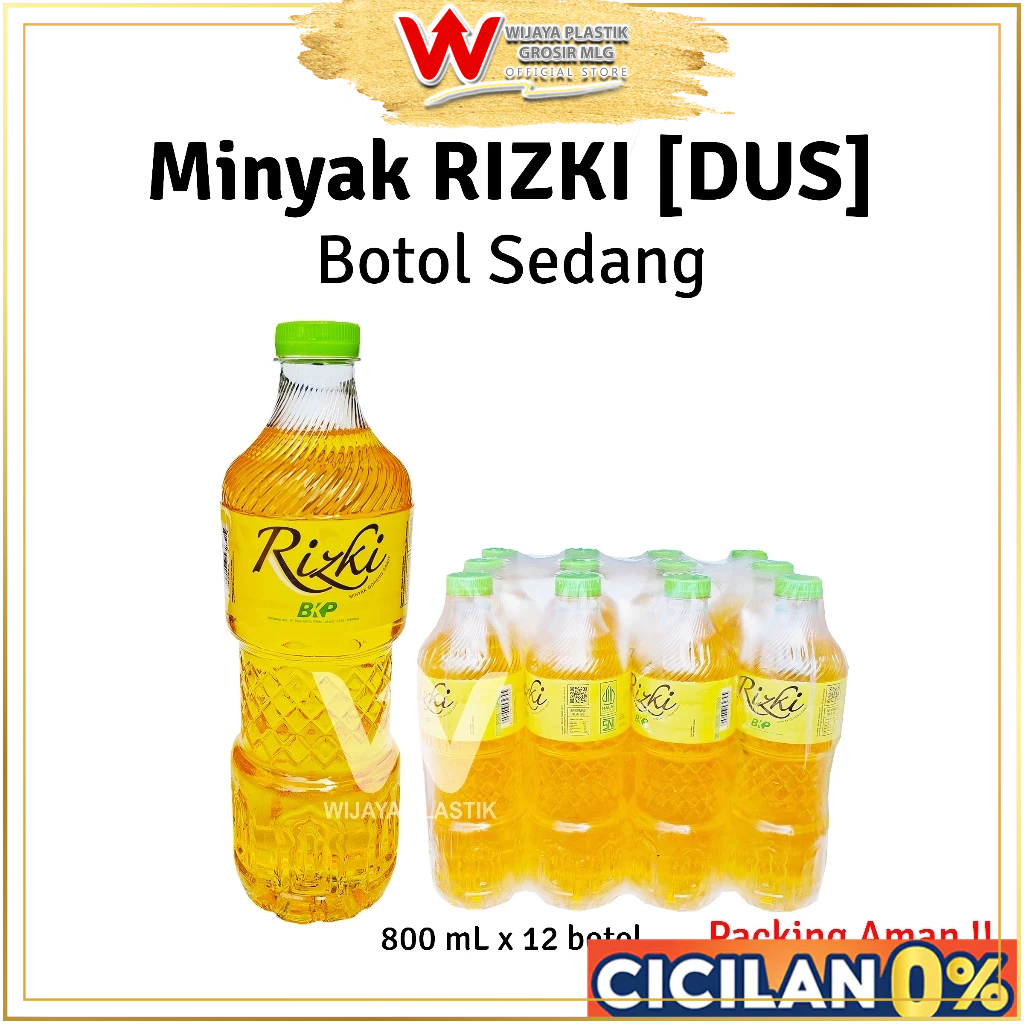 [1 DUS] Minyak Goreng [RIZKI] 800ml --- 12 Botol @DUS | rizki 800 ml botol bening goreng kelapa sawi
