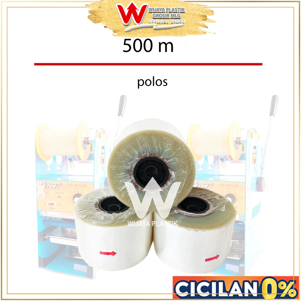 [PROMO] Plastik LID Cup Sealer ( 5000 ) Cup REAL  500 Meter Polos @Roll | seal pres polos bening pen