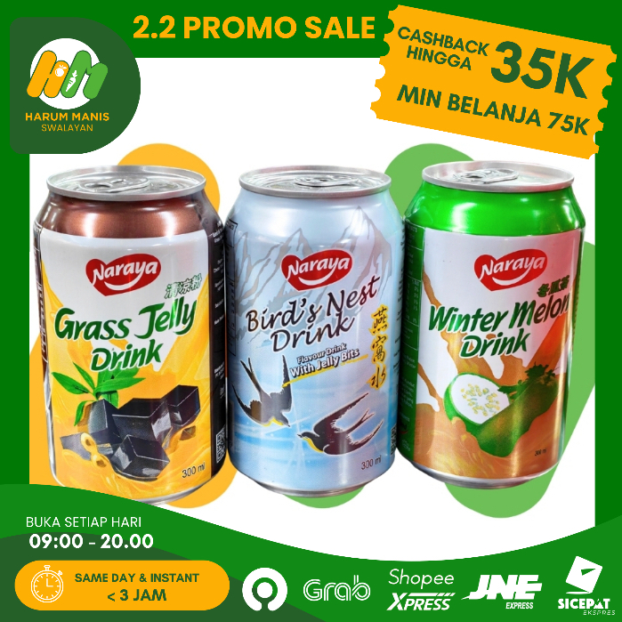 NARAYA MINUMAN KALENG 300 ML / NARAYA CINCAU / NARAYA SARANG BURUNG / NARAYA KUNDUR / NARAYA SOYA BO