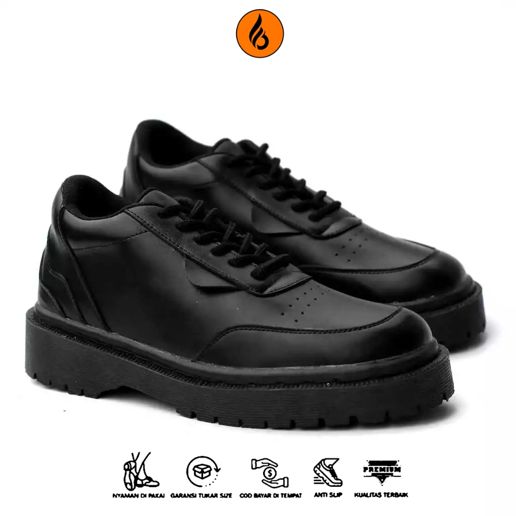 Sepatu Formal Pria Hak Tinggi Nyaman Hitam
