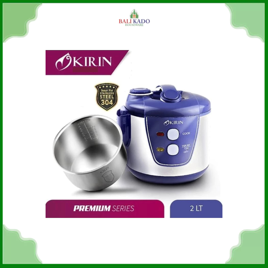 Kirin Rice Cooker 2 Liter Stainless KRC-389 / Magic Com 2L Kirin KRC 389 - Garansi 1 Tahun