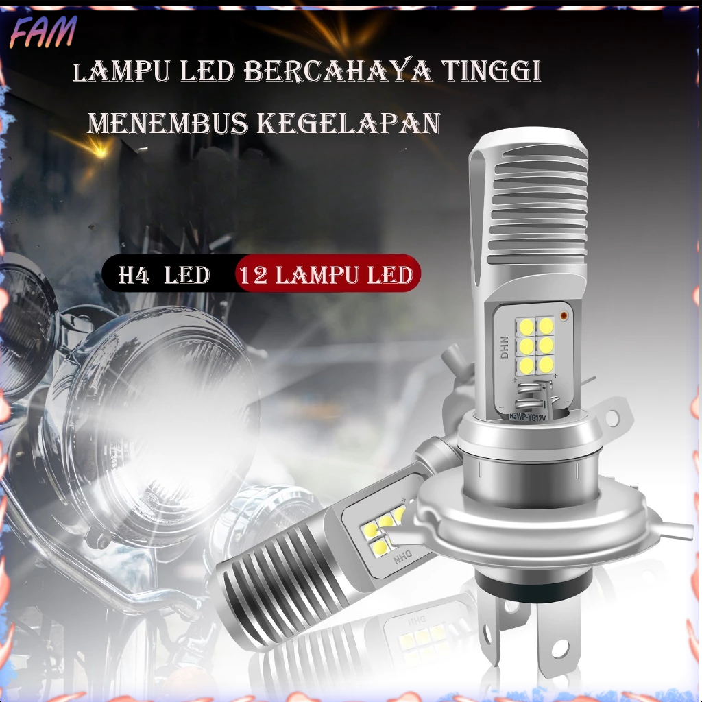 CED Lampu LED Utama H4/Lampu LED Laser D2 H4 High Low Dual Mode Kuning Putih/Lampu Depan H4 Universa