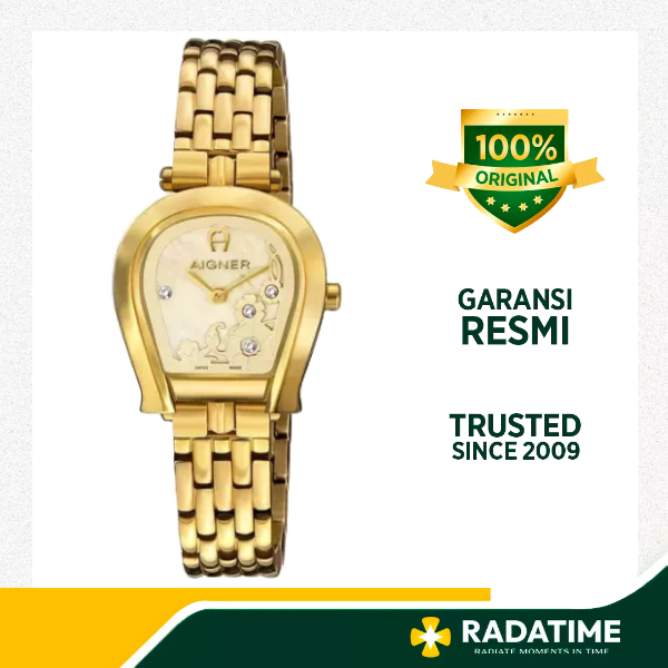 Jam Tangan Wanita Aigner Perugina 100% Original Gold ARWLG2151301