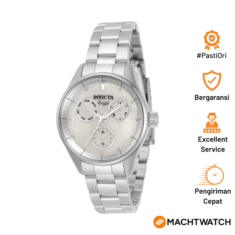 Jam Tangan Wanita INVICTA Angel 31362 White Dial Stainless Steel Strap