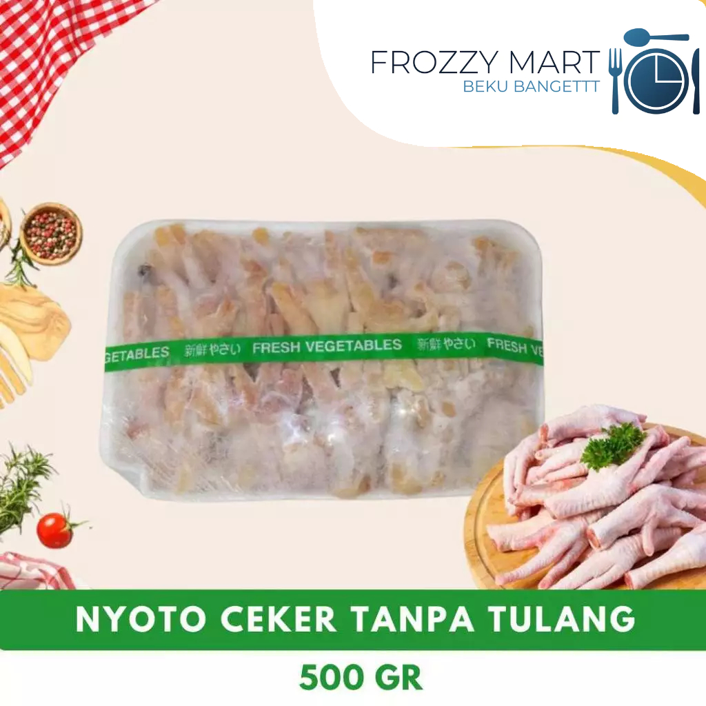 NYOTO Ceker Tanpa Tulang 500gr | Ceker Pedas Siap Makan | Frozen Food Praktis Gurih Pedas Nikmat