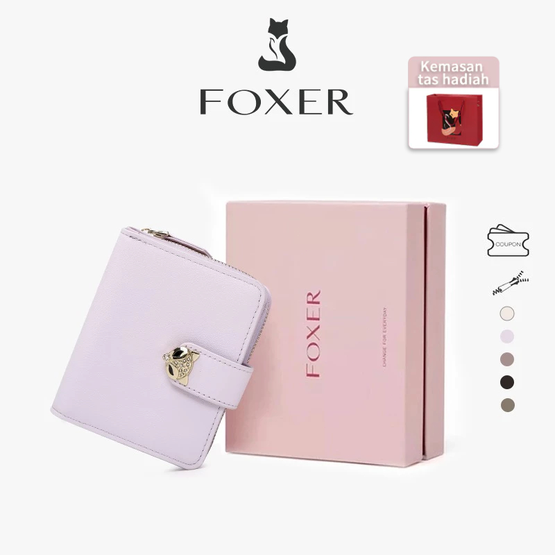 FOXER  Dompet Wanita mini Dompet Lipat Kecil Wanita Dompet Warna Polos
