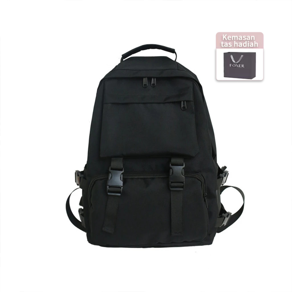 FOXER Tas Ransel Wanita Kapasitas Besar Tas Ransel Stylish dan Sederhana Tas Ransel Kain