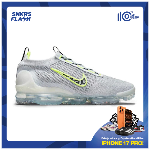 NIKE Vapormax 2021 Fk Wolf Grey White Volt Sepatu Sneakers Pria - DH4085001