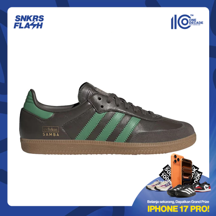 ADIDAS Samba Og Shadow Olive Green Gum Sepatu Sneakers Pria - IG6175 - Size 46