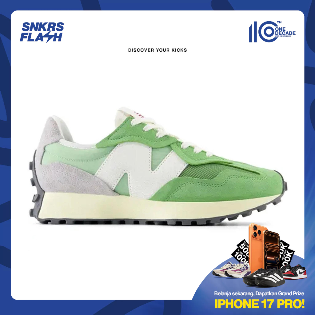 NEW BALANCE 327 Chive Avocado Green Sepatu Sneakers Unisex - U327WRD - Size 36