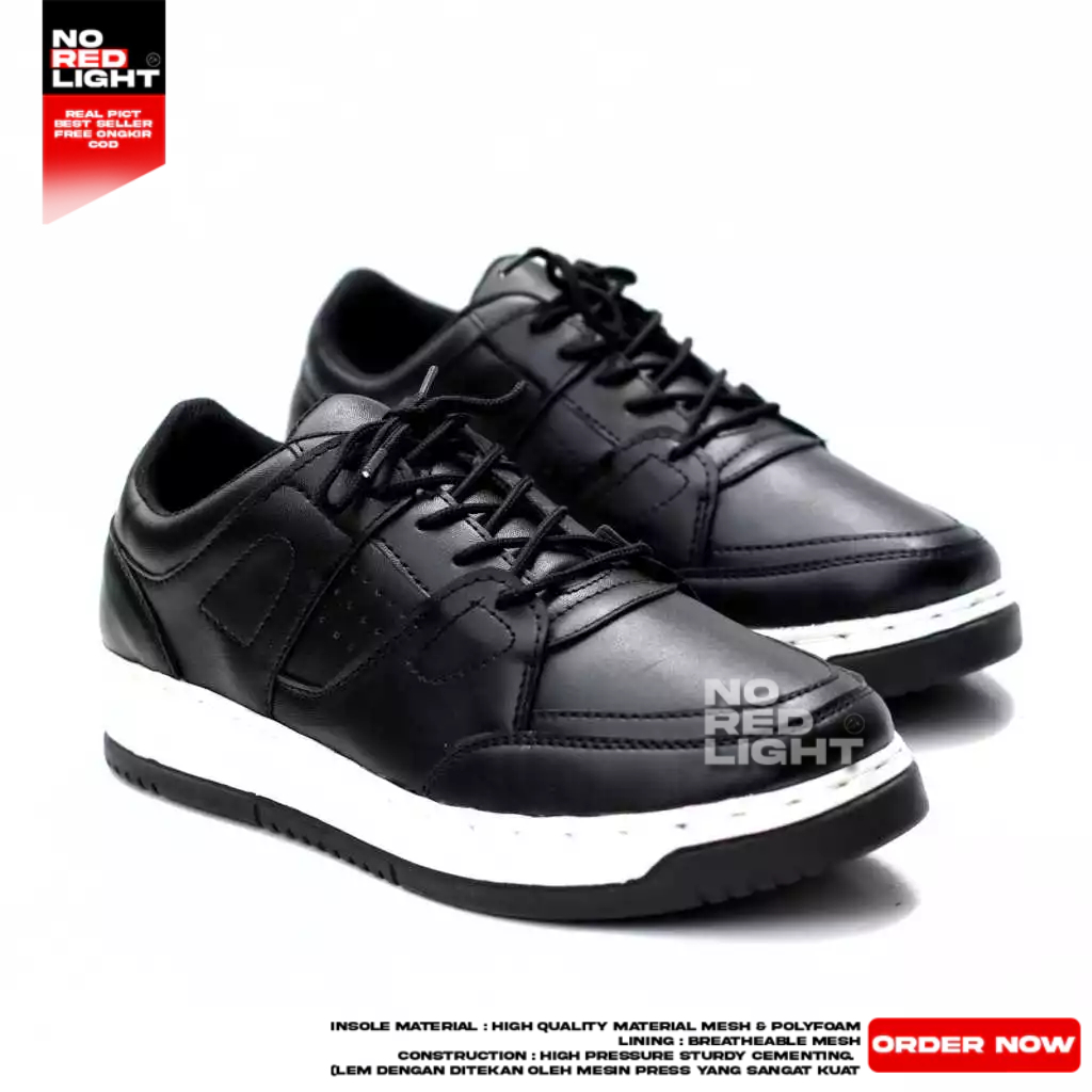 Sepatu Formal Casual Hitam Chunky Sneakers Pria