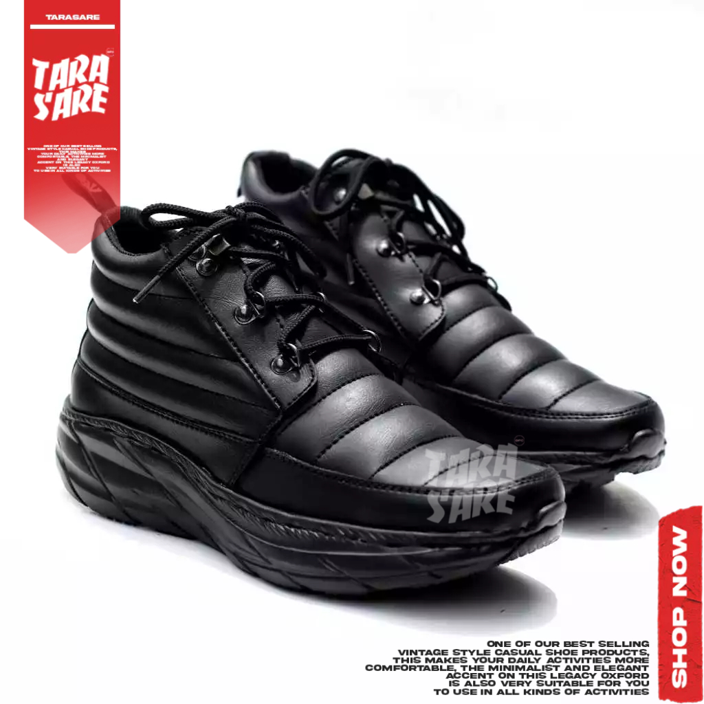 Sepatu Boots Sneakers Pria Kulit Sintetis Ringan Kekinian