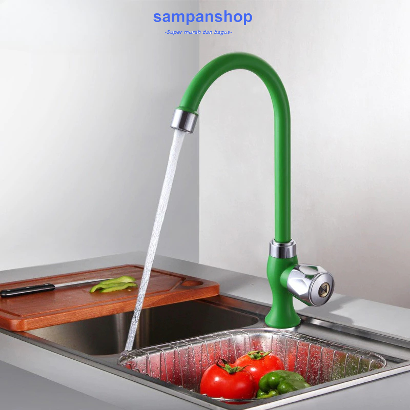 Kran Angsa Dapur Air Wastafel Plastik PVC New Soligen Tipe Kran Angsa Plastik Soligen Kran Cuci Piri