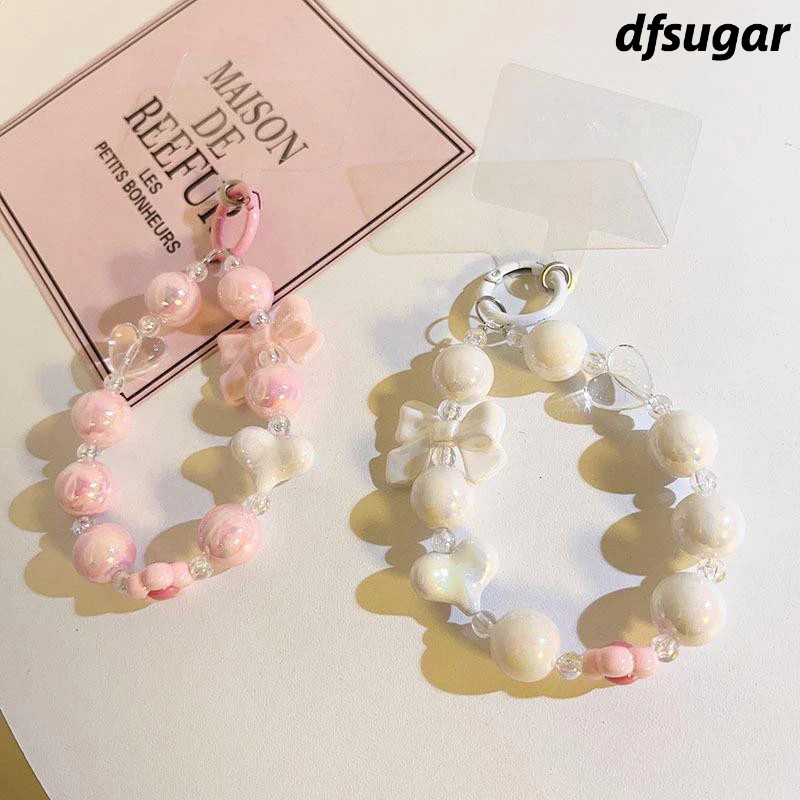 Lanyard hp Trendy Solid Color Key Chain Gantungan HP Bunga Berwarna-Warni Phone Chain Camera DIY Pho