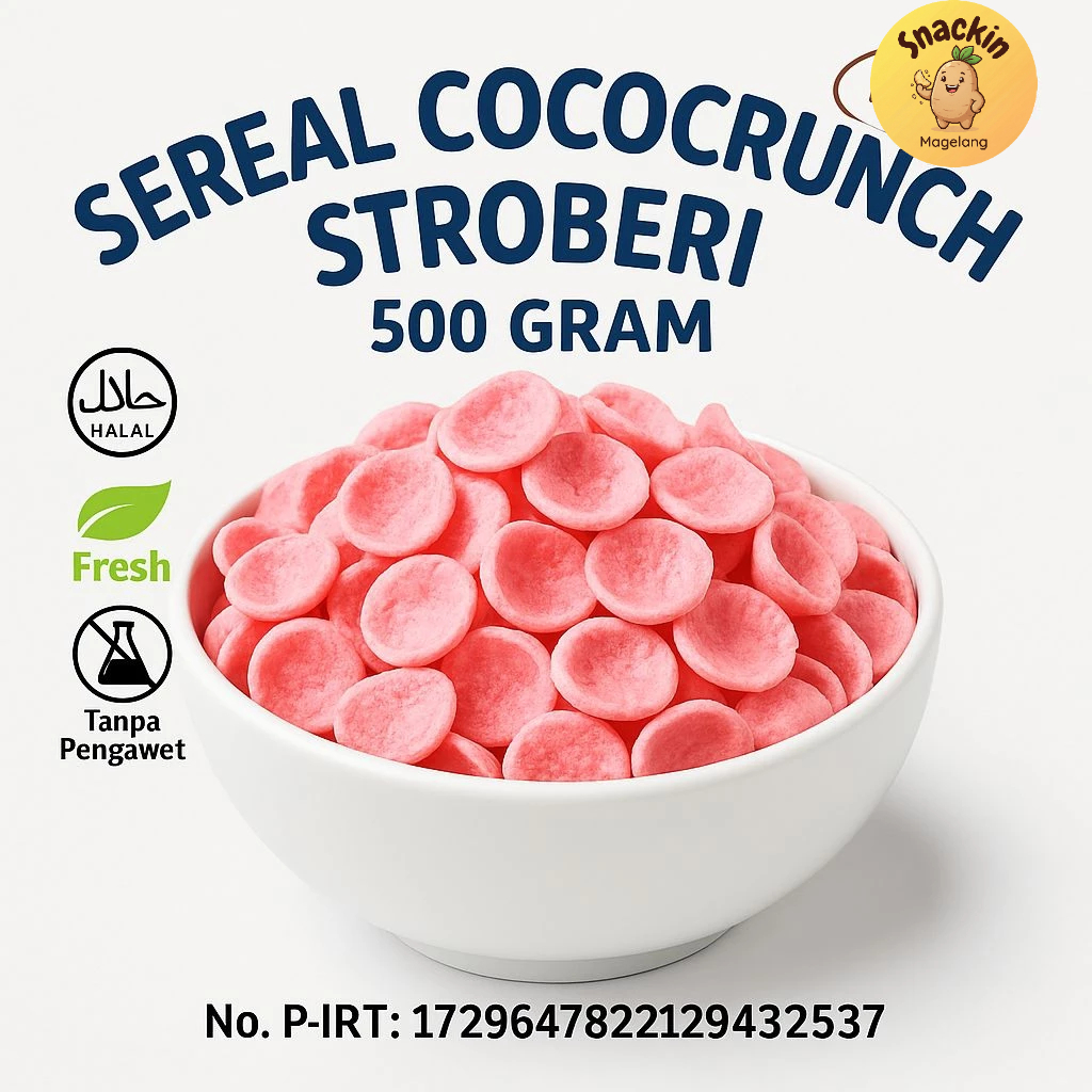 Ti-Vario Sereal Cococrunch Stroberi 500g Priyo Snack Khas Magelang Renyah Manis Halal Tanpa Pengawet