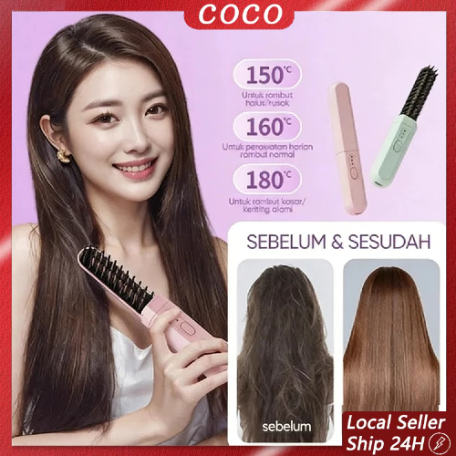 Sisir Catokan Pelurus Rambut Elektrik Sisir Rambut Lon Negatif Anti Statis Sisir Pelurus Rambut Port