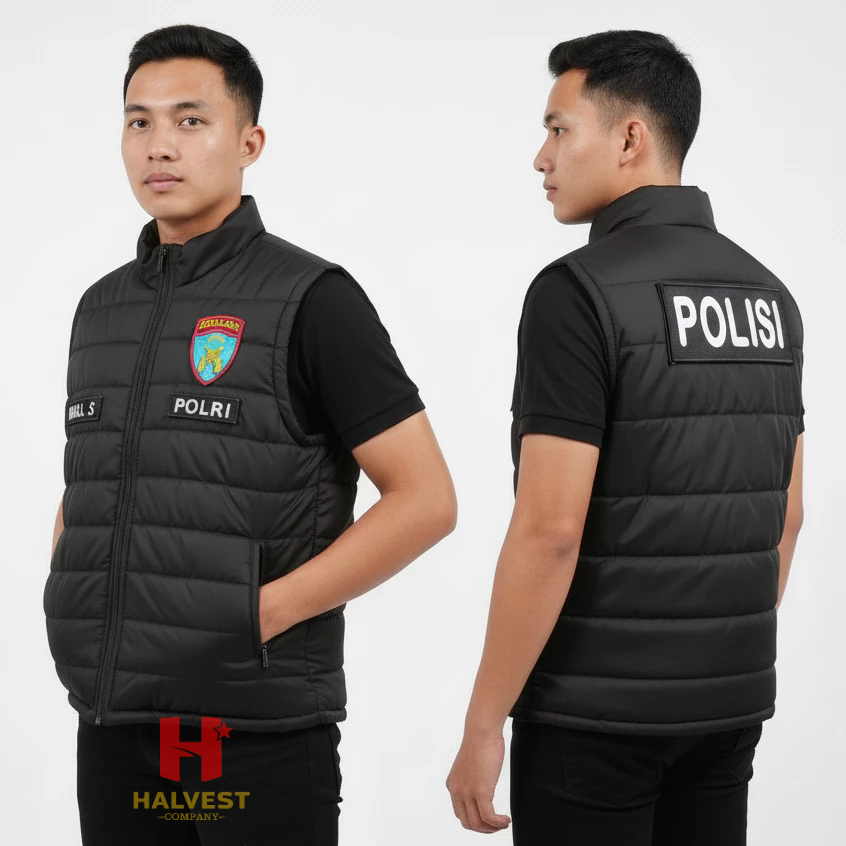 Rompi Gelembung Provos Polri Hitam Navy Bahan Premium Terbaru