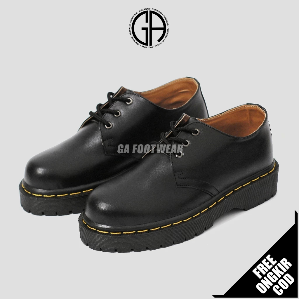 GA FOOTWEAR Vacci - Sepatu Docmart Pria Derby Low Boots 3 hole Nongkrong Skena