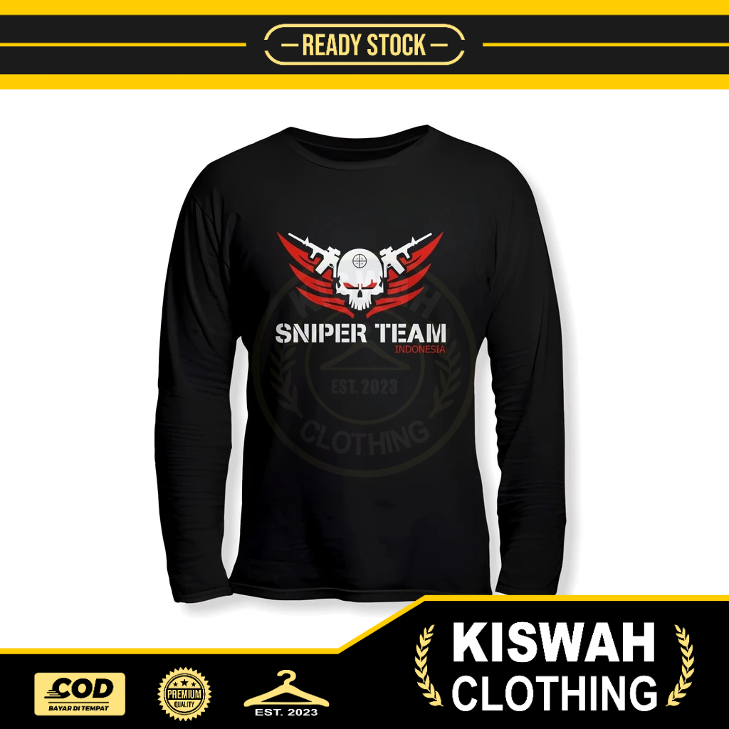 Kaos Tshirt Sniper Team Indonesia Lengan Panjang Baju Sport