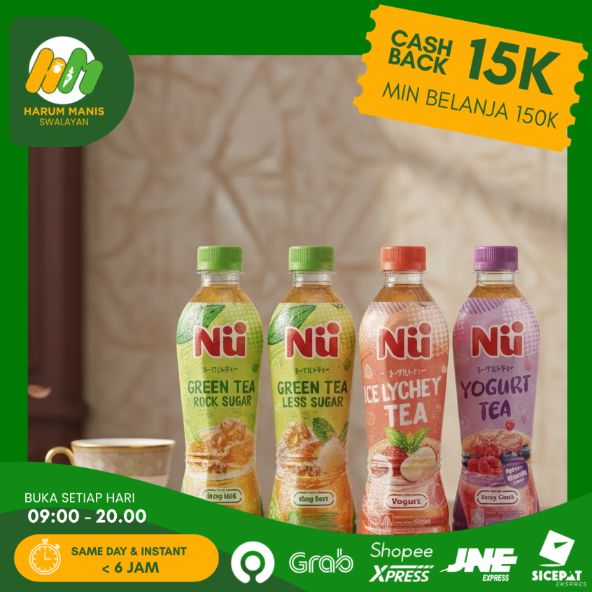 NU GREEN TEA 450ML / MINUMAN GREEN TEA BOTOL / NU YOGURT TEA