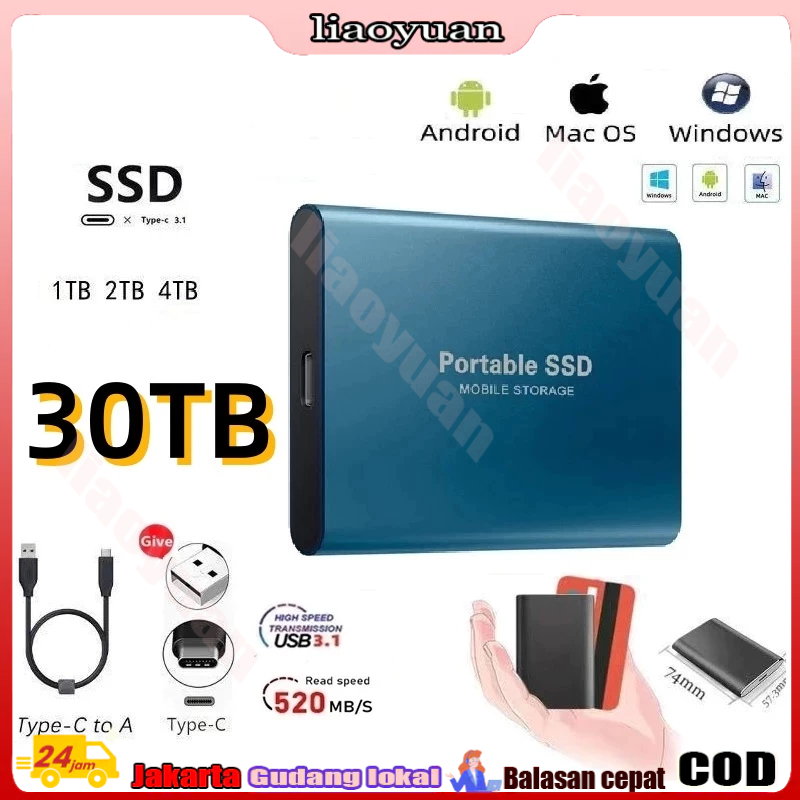 [30TB]Ready Portable SSD External hard drives 1TB 2TB 4TB 8TB Hardisk Eksternal SSD USB 3.0 Portable