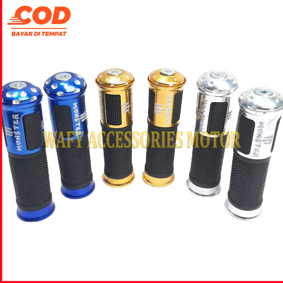 Handgrip Motor Merk Monster Model Pendek Universal Handle Grip Motor Alumunium Variasi