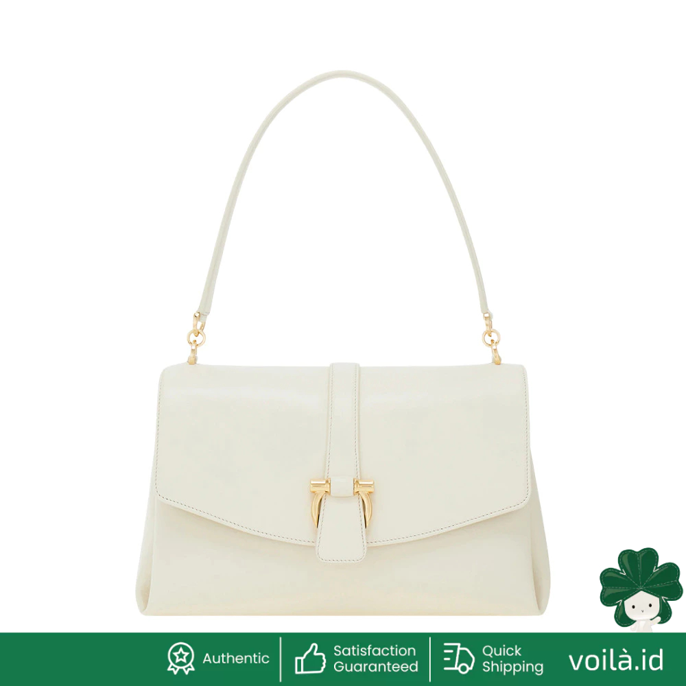Front Flap Small Leather Shoulder Bag Mascarpone