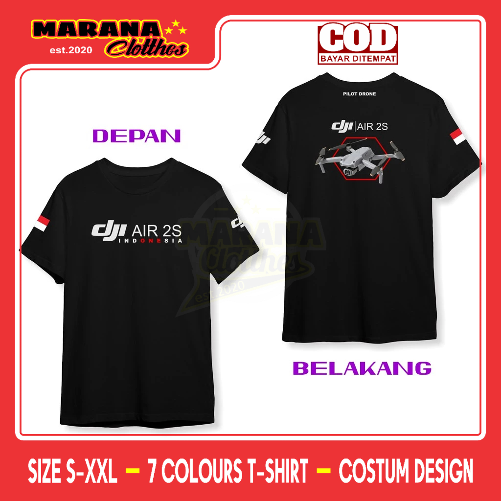Kaos DJI Air 2S Indonesia DB Kaos Distro
