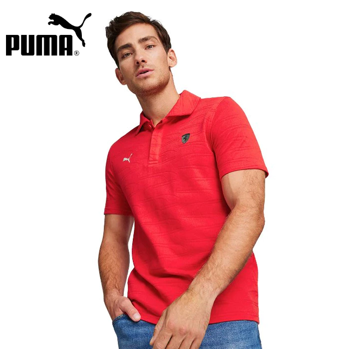 PUMA Kaos Polo Pria Ferrari Style Jacquard Polo 623828 02