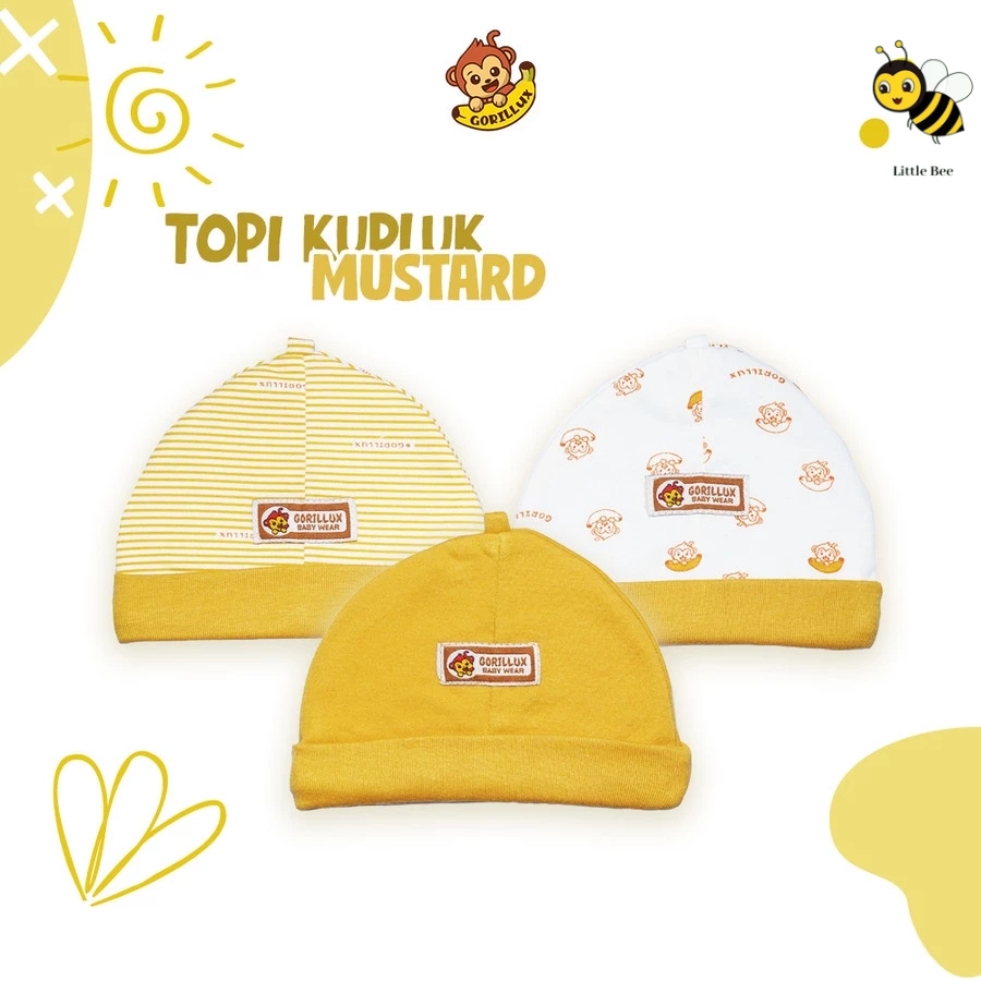[3 pcs] Gorillux Babywear Topi Kupluk