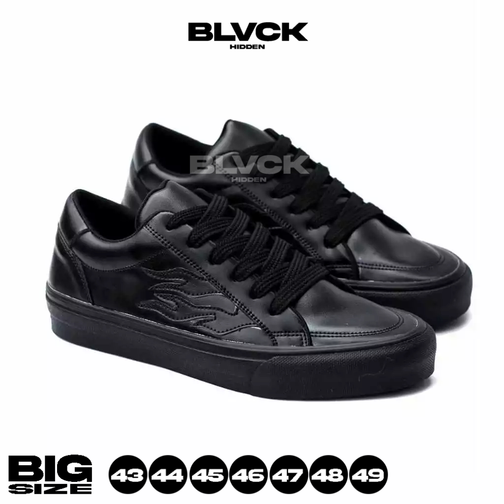 Sepatu Pria Sneakers Hitam Nyaman Ukuran Besar 44 45 46 47