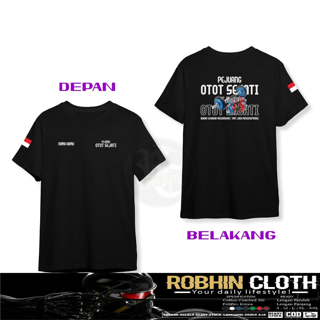 Kaos Baju Pejuang Otot Sejati Gratis Nama DB Kaos Distro