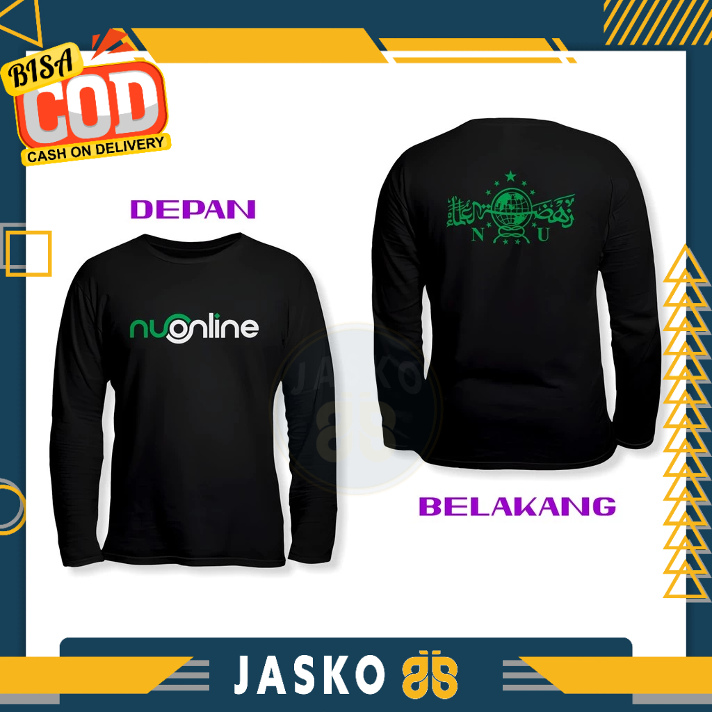 Baju Tshirt NU Online Logo Nahdlatul Ulama Online DB Lengan Panjang Kaos Distro