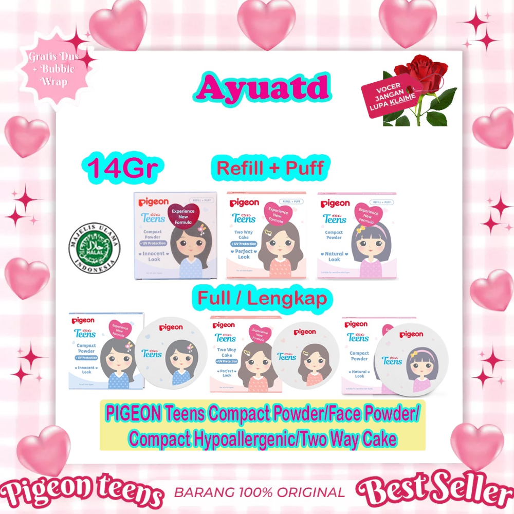 PIGEON Teens Compact Powder / Refill  14Gr / Bedak Padat & Refill